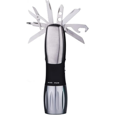Car Emergency Tool Flashlight Escape Tool Light Multi-tool LED Flashlight torch with 8 Tools Including Flashlights Knief Bottle Opener Scissors Screwdriver