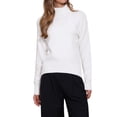 thumbnail image 1 of Suéter de cuello alto INSPIRE CHIC para mujer, de manga larga, casual, de punto, XS, blanco, otoño-invierno, 1 of 6