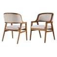 thumbnail image 3 of Christopher Knight Home Mid-Century Modern Wooden Dining Chairs with Cushion, Walnut+Beige, Set of 2, 3 of 11