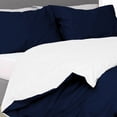 thumbnail image 3 of SGI Bedding 3 Piece Reversible Cotton Duvet Cover Navy Blue Solid 600TC Oversized King, 3 of 8