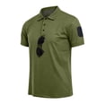 thumbnail image 4 of OIOLOYJM Mens Golf Shirts Summer Short-Sleeve Mesh Casual Quick Dry Breathable Polo Shirts Fashion Work Athletic Collared Topswith Arm Magic Snap (No Glasses) Army Green M, 4 of 5