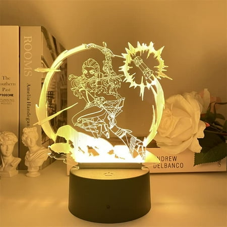 

Genshin Impact 3D Illusion LED Night Light 16 Colors Table Lamp for Home Decoration Birthday Xmas Holiday Gifts for Anime Fans Kids 7