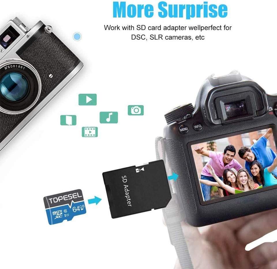 CRESTIN- 64Gb Micro Sd Card C10 Micro Sdhc Uhs-I Memory Card U1 Tf Card For Phone Cameras