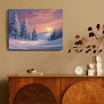 thumbnail image 4 of Fenyluxe Modern Canvas Art Print snowy Landscape Trees Sunset Ready To Hang Home Decor Wall Decorations 16x12in, 4 of 6