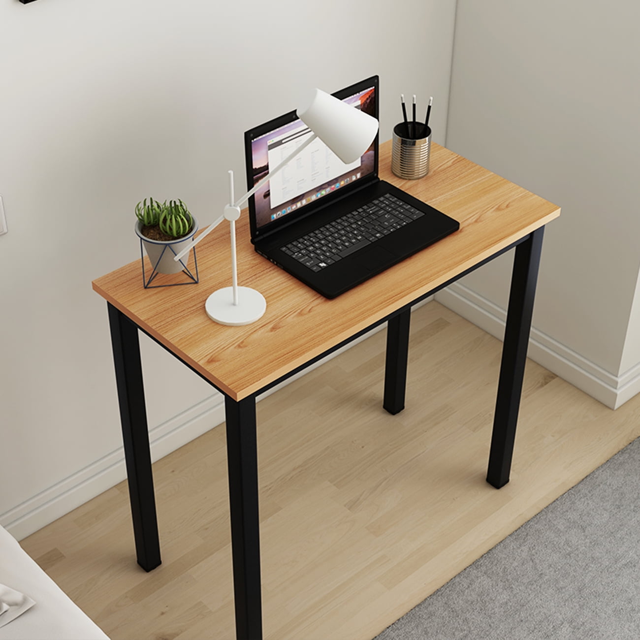 Soges 31.5" Desk Small Desk Computer Desk Home Office Table Laptop Desk Writing Desk Study Table Teak Finish