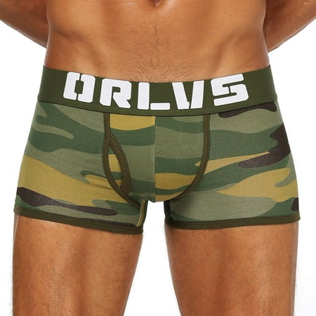 

Ykohkofe ORLVS Men Camouflage Printed Boxer Brief Sexy Breathable Hip Raise Underwear