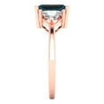 thumbnail image 3 of 2.82 ct Emerald Cut Natural London Blue Topaz 3 Stone 14K Rose Gold Womens Engagement Ring, 3 of 5