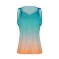 thumbnail image 4 of Wycnly Tank Top for Women Gradient Summer V-Neck Sleeveless T Shirts Loose Fashion Tie-Knotted Strap Vest Blouses Blue l Under $5, 4 of 7