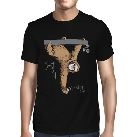 1Tee Mens Just do things Slowly Sloth T-Shirt