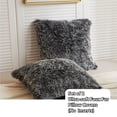 thumbnail image 4 of LIFEREVO Pack of 2 Shaggy Plush Faux Fur Throw Pillow Covers, Fuzzy Decorative Pillow Case, Luxury Home Decor Square Soft Cushion Cover for Sofa Bedroom Car (Ombre Black, 18"x18"), 4 of 6