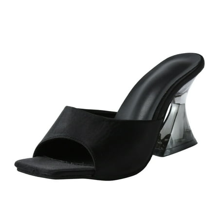 

Sandals Women Fashion Summer Women Sandals Casual High Heel Heel Fish Mouth Open Toe Style