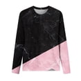 thumbnail image 4 of Patlollav Womens T-Shirt Tops Print Casual Loose Round Neck Long Sleeve Blouse on Ladies, 4 of 7