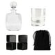 thumbnail image 1 of Set de bar Storyland con licorera vaso de cristal 4 enfriadores de piedra bolsa de terciopelo estuche de madera, 1 of 3
