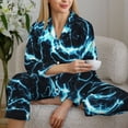 thumbnail image 6 of Picia Lightning Pattern Women’s Long-Sleeve Sleepwear Set - Soft 2-Piece Loungewear with Pockets, Comfy PJs for Relaxing Nights-X-Large, 6 of 7
