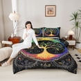 thumbnail image 4 of Manfei Rustic Plant Full Size Comforter Sets,Tree Of Life Bedding Comforter Set,bohemian Exotic Style Bedding Sets For Teens,Breathable Home Decor Reversible,3pcs, 4 of 8