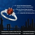 thumbnail image 2 of Gem Stone King 925 Sterling Silver Red Garnet and White Zirconia Engagement Ring for Women | 2.63 Cttw | Oval 9X7MM | Gemstone January Birthstone | Size 6, 2 of 6