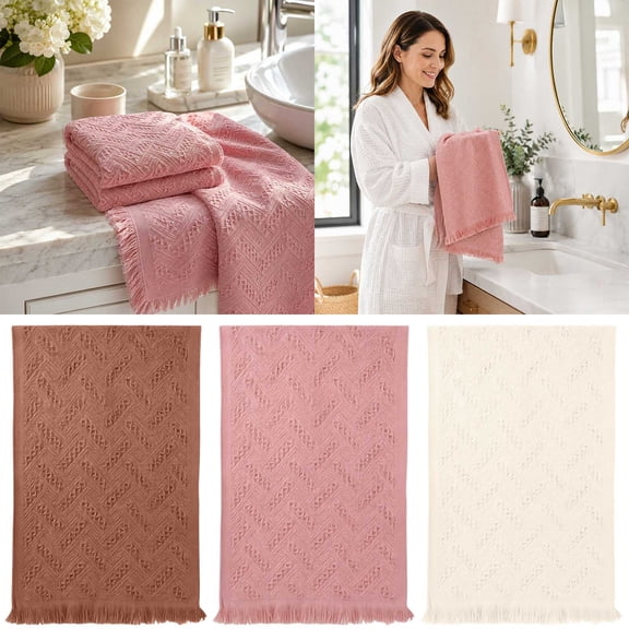 Boho Bathroom Hand Towel, 14 x 30 Inch Decorative Face Towel | Turkish Cotton, Soft Hand Towels for Farmhouse Boho Bathroom Decor Kitchen Hotel Spa