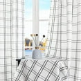 thumbnail image 2 of Buffalo Plaid Window Treatment Set,Light Filtering Curtain Woven Lines Pattern Drapes for Living Room and Bedroom, Semi Sheer Rod Pocket Modern Farmhouse Style 2 Panels 40"x84",Black&White, 2 of 7
