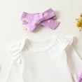 thumbnail image 5 of Byoo Infant Girls Outfits Knitting Ruffles Long Sleeve Bodysuit Pants Headband 3Pcs Set, 5 of 8