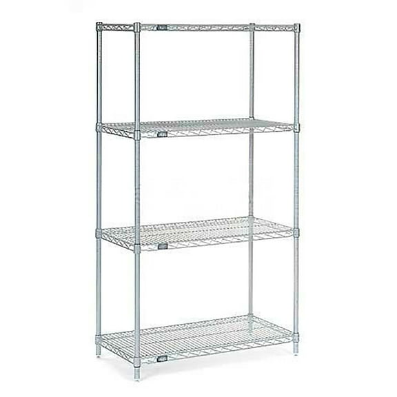 Nexel Silver 24 x 24 x 74" Nexelate Wire Shelving