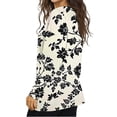 thumbnail image 5 of Atogsazn Women's Long Sleeve Blouse Floral Casual Dressy V Neck Pullover Shirt Loose Fit Tops Outfit Clothing 03-Khaki XXL Fashion, 5 of 7