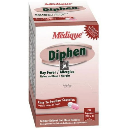 Medique - 18447 Diphen Allergy and Hay Fever Relief - 200 Per (Best Allergy Medicine For Hay Fever)