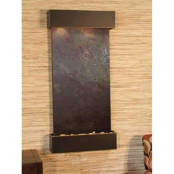 Adagio  Whispering Creek Blackened Copper Multicolor Featherstone Wall Fountain