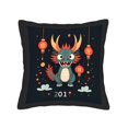thumbnail image 4 of Set of 2 18x18in Throw Pillow Covers featuring a playful cartoon dragon design with vibrant colors perfect for couch bed or car decor, 4 of 8