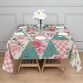 thumbnail image 3 of Pioneer Flower Floral Print Pattern Square Tablecloth,Waterproof Square Table Cover,Wipeable Spillproof Washable Table Cover for Home Kitchen Party Decor 42"X42"(107x107cm), 3 of 6
