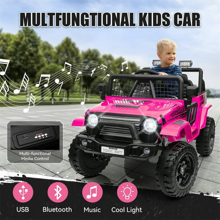 Yeahumalia 24V 4WD Electric Ride-On Jeep, Remote Control, LED