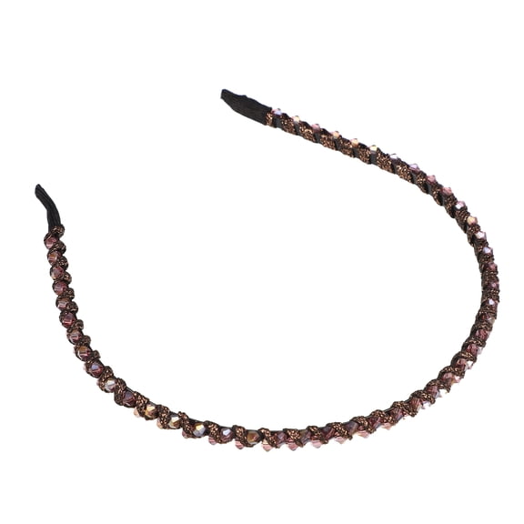 Unique Bargains 1 Pcs Hairband for Women Rhinestone Hair Hoop Headband Purple 0.24 Inch Wide