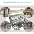 thumbnail image 6 of Furniture-Style Large Dog Crate w/Storage Shelves & Drawers, Stainless Steel Bowls, Iron-MDF Indoor Kennel 57”Lx23.6”Wx29”H Beige Single-Tier Pet Home, 6 of 8