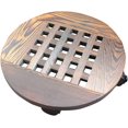 thumbnail image 1 of Soporte para macetas redondo de madera maciza con ruedas para una fácil movilidad Soporte para plantas de madera con ruedas, 1 of 5