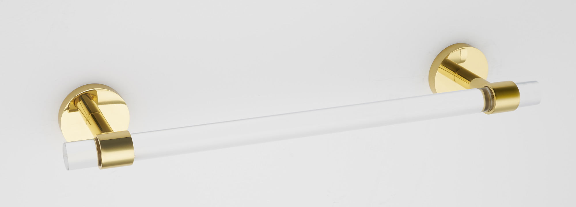 Alno A7220-18 Contemporary Acrylic 18" Wide Towel Bar - Brass