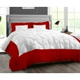 thumbnail image 1 of Full/Queen Comforter Dual Tone Half Pinch Blood Red Luxurious Collection Microfiber Fill Duvet Insert Box Stiched Quilted Fluffy Soft All Season Comforter with Pillowcases & Premium Piping, 1 of 7