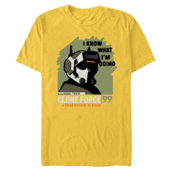 Star Wars The Bad Batch Tech Quote “I Know What I’m Doing” - Short Sleeve Blended T-Shirt for Adults - Customized-Yellow