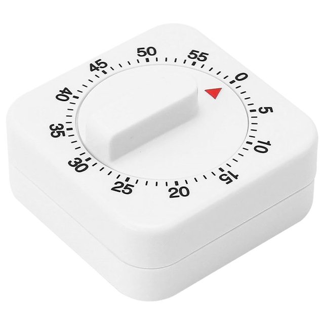 Temporizador mecánico de cocina Moyic cuadrado 60 minutos blanco