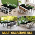thumbnail image 5 of St. Patrick's Day Table Cloths for 4 Foot Rectangle Tables, Spring Lucky Shamrocks Leaves Black Patio Waterproof Elastic Fitted Tablecloths, Washable Rectangular Table Cover for Camping, 5 of 8