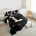 thumbnail image 3 of jejeloiu Baseball Game Bedding Comforter Set,Ball Sport Lover Twin Comforter Sets,First Letter L Bedding Set For Girls,Super Cozy Room Decor Reversible,2-Piece, 3 of 8