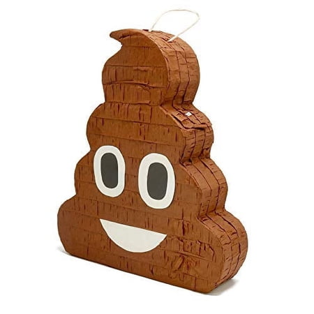 Poop Emoji Emoticon Pinata for Birthday Party and Event Use, Fillable with Candy or Small Toys, Colorful Novelty Fun for Kids and Adults, Quinceanera and Event Supplies