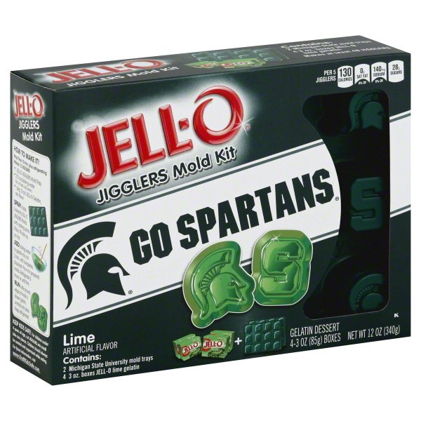 JELLO Jigglers Michigan State University Lime Mold Kit, 6 pc
