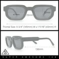 thumbnail image 3 of Retro Mod Narrow Rectangle Horn Rim Beveled Thick Plastic Sunglasses Tortoise - Black, 3 of 7