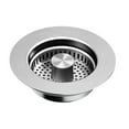 thumbnail image 2 of Safeglitz 304 Stainless Steel Kitchen Sink Drain Strainer and Stopper - Fits Standard 3-1/2 Inch Drain Holes, Removable Basket Catches Food Scraps, Silicone Seal Ring, Easy Install No Tools, 2 of 9