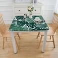 thumbnail image 3 of COMIO Square Fitted Table Cloths Tropical Artistic Vintage Green Palm Leaf Decorative White, 3 of 7