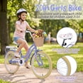 thumbnail image 3 of Dolonm 20" Kids Bike for Ages 7-10, Lightweight High-Carbon Steel Frame Cruiser Bike, Girls Bicycle with Wicker Basket & Rear Seat, No Training Wheels, Purple, 3 of 8
