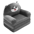 thumbnail image 1 of Cartoon Design Foldable Kids Sofa And Sleeper Bed Plush Sponge Lightweight Portable Chair Grey Dog, for Reading, Relaxing, Napping, 1 of 7