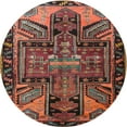 thumbnail image 1 of Ahgly Company Indoor Round Traditional Dark Gold Brown Persian Area Rugs, 3' Round, 1 of 6