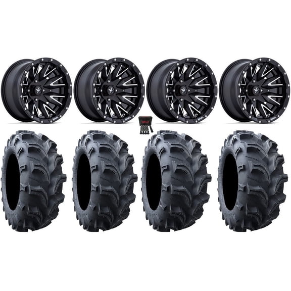 MSA Creed 14" Wheels Machined 27" Vampire II Tires Sportsman 550 850 1000