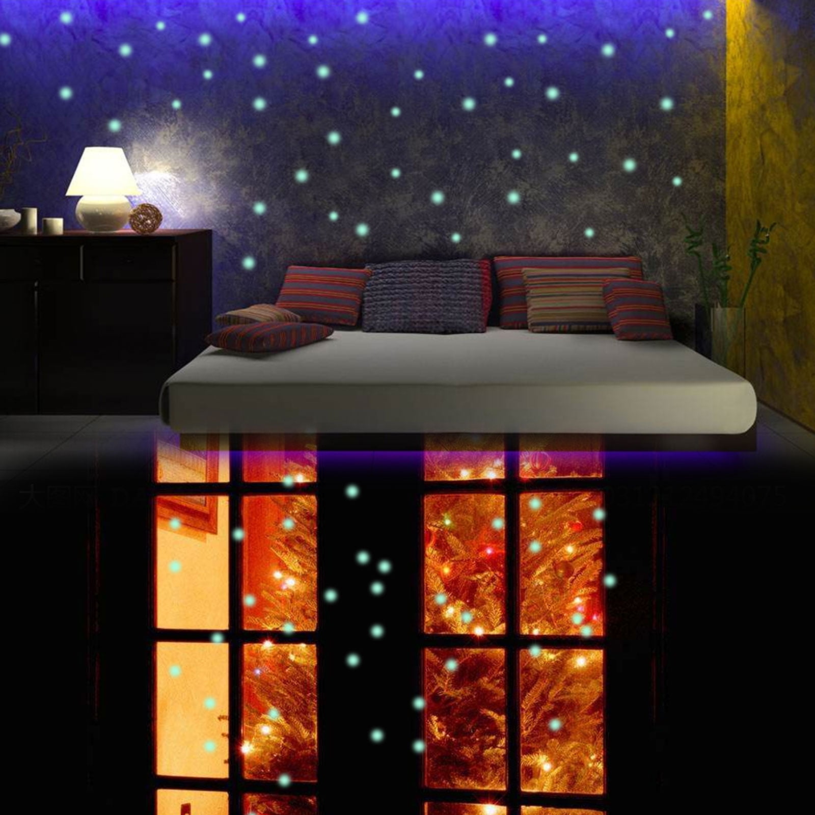 PVC 413PCS Dots Glow In The Dark Galaxy Set Wall Sticker Room Ceiling Decor