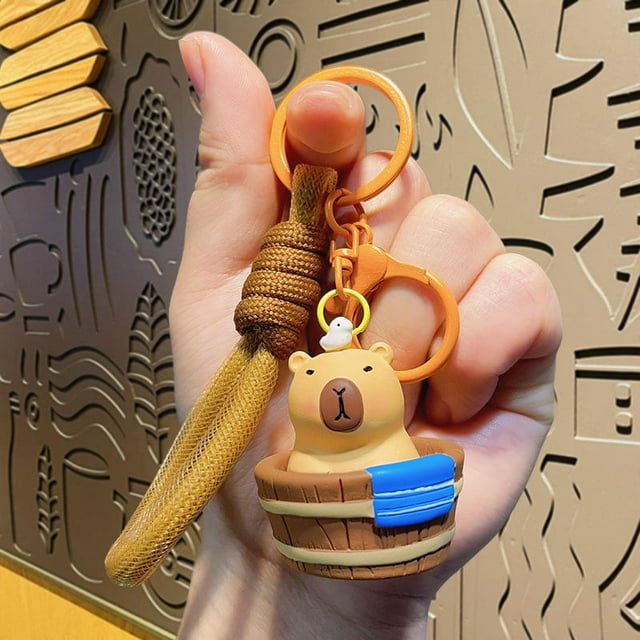 Creative Capibala Capybara Series Keychain Cartoon Cute Doll Couple Car Bag Key Chain Pendant Charming Capibala Keyring Gift